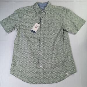 Chaps Seacoast Wash Chambray Woven Shirt Men's S Green